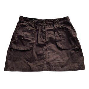 Vintage Y2K 00's Blind Date Cargo Mini Skirt Small S Brown Gorpcore Grunge